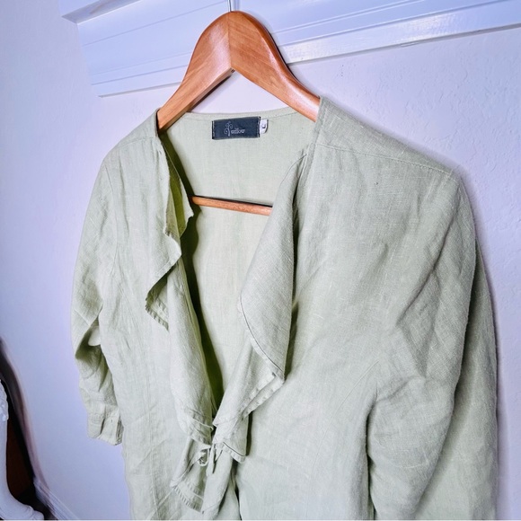 Willow Linen Pistachio Green Top Size Large - Picture 5 of 13